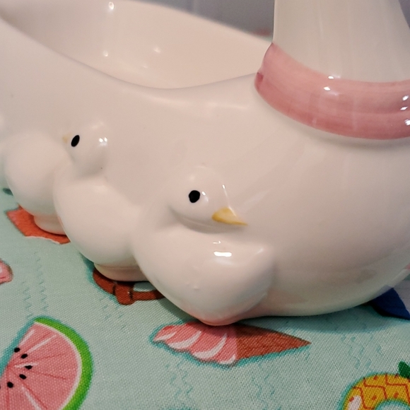 Soap Dish Goose & Goslings Jewelry Trinket Bathroom Home Duck Ceramic CUTE Decor - Picture 11 of 15